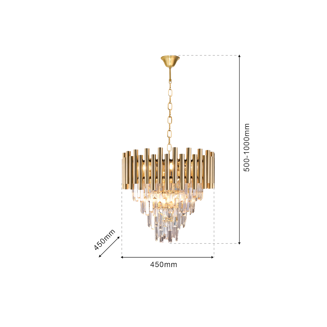 Candelabru Cristal Madison Gold Premium ⌀45CM