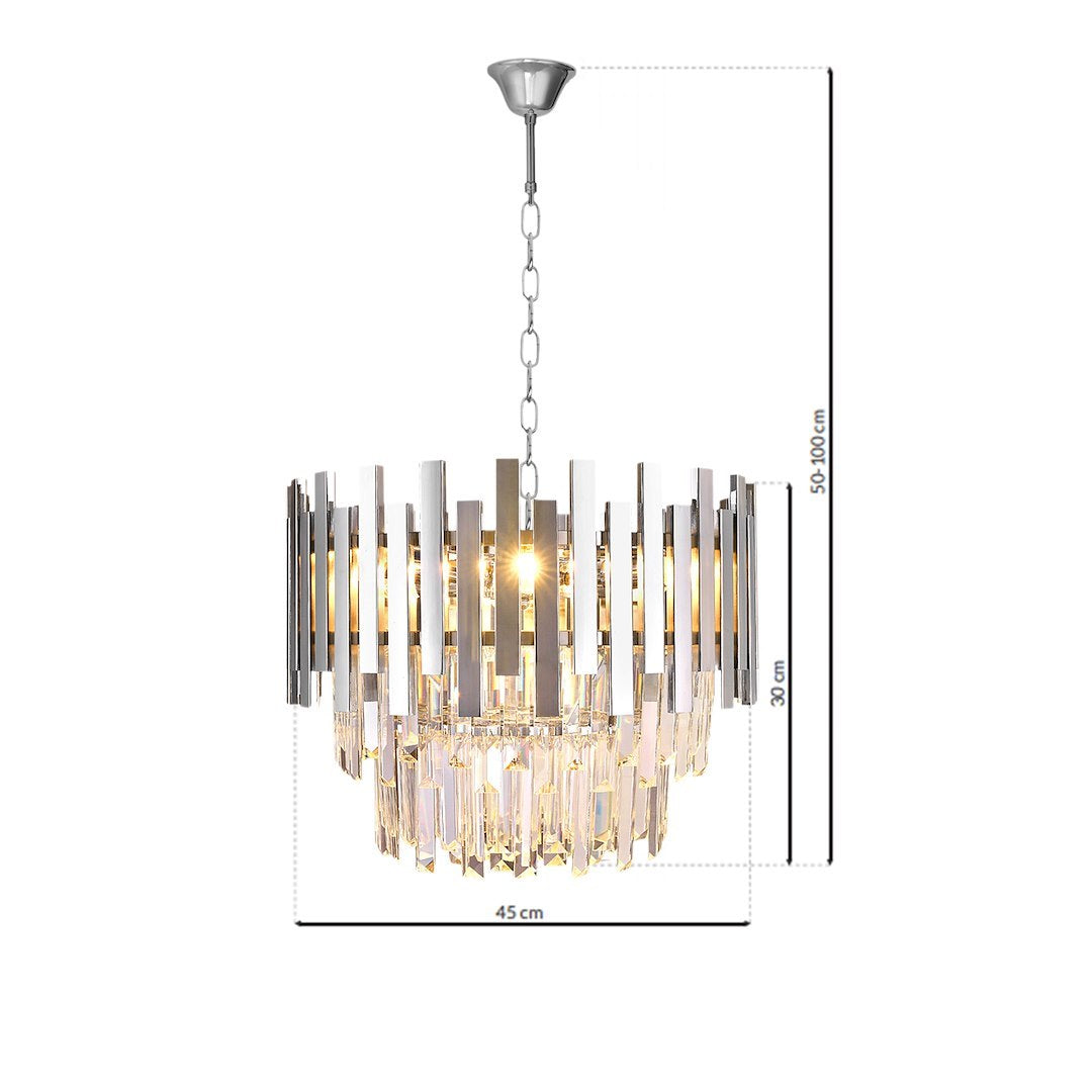 Candelabru Cristal Aspen Silver Premium ⌀45CM