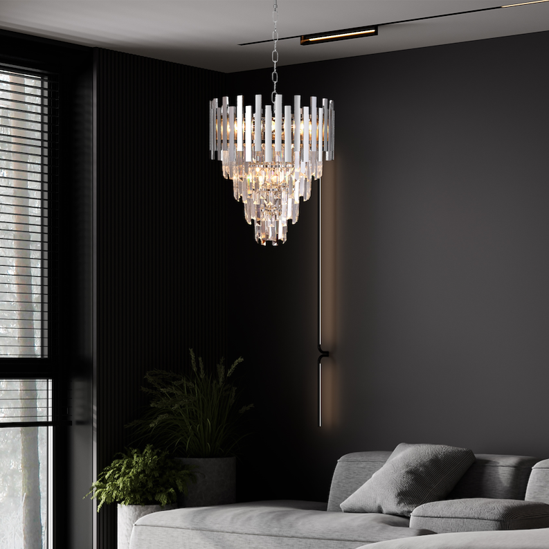 Candelabru Cristal Aspen Silver II Premium ⌀45CM