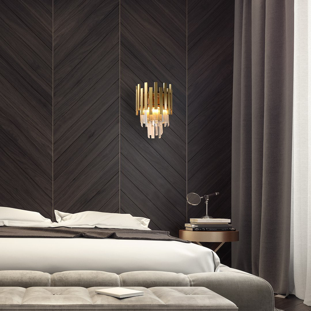 Aplica Cristal Aspen Gold Premium 2xE14