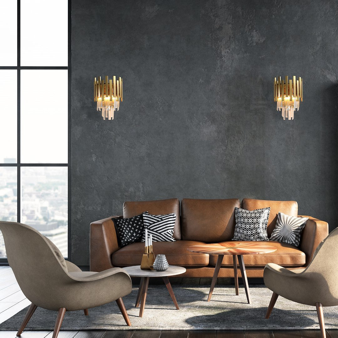 Aplica Cristal Aspen Gold Premium 2xE14