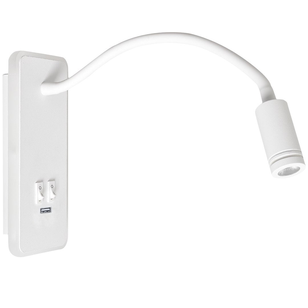 Aplica LED Base White Premium Reglabil cu Port USB 20 x 9 CM