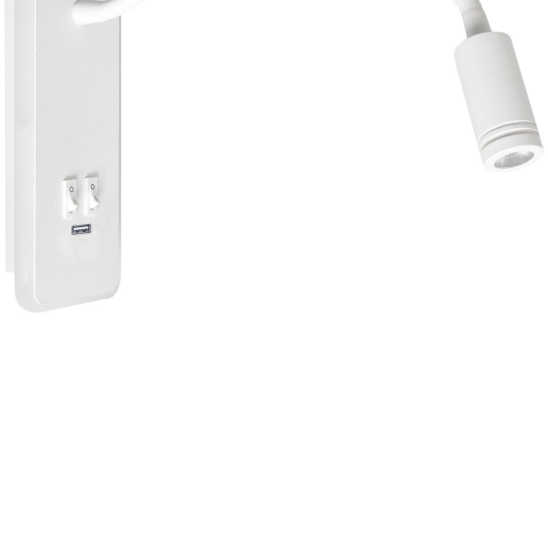 Aplica LED Base White Premium Reglabil cu Port USB 20 x 9 CM