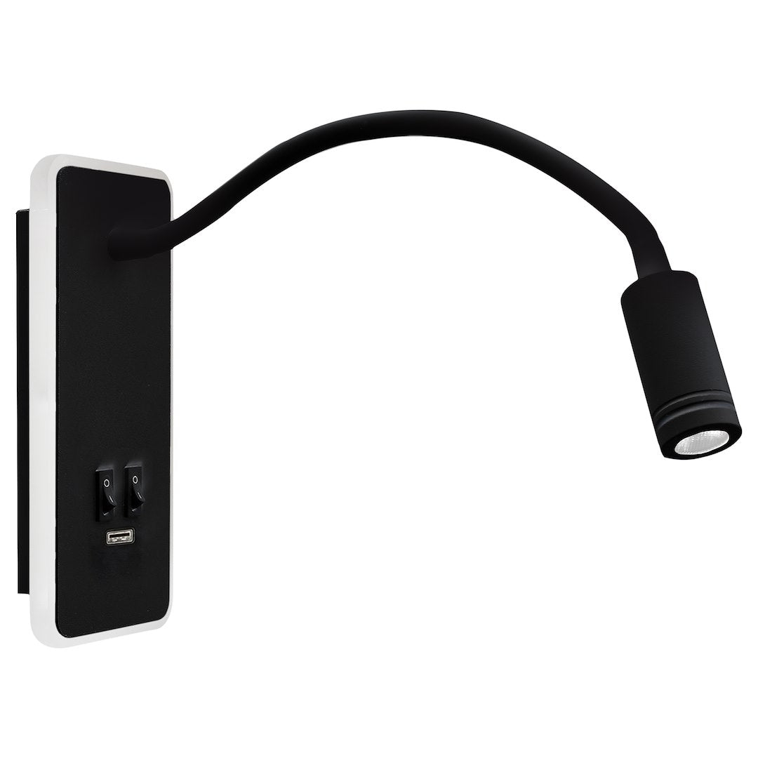 Aplica LED Base Black Premium Reglabil cu Port USB 20 x 9 CM