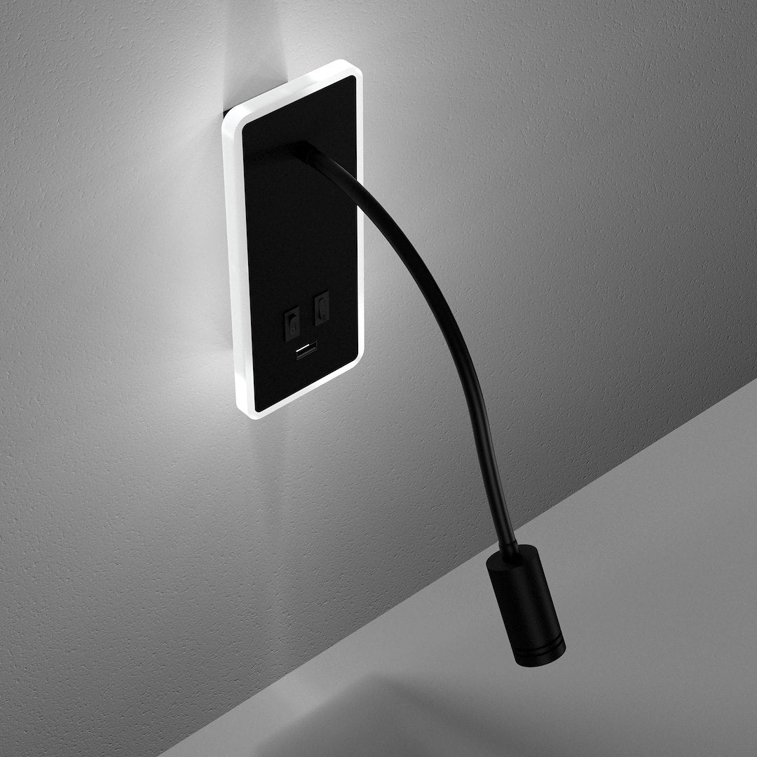 Aplica LED Base Black Premium Reglabil cu Port USB 20 x 9 CM