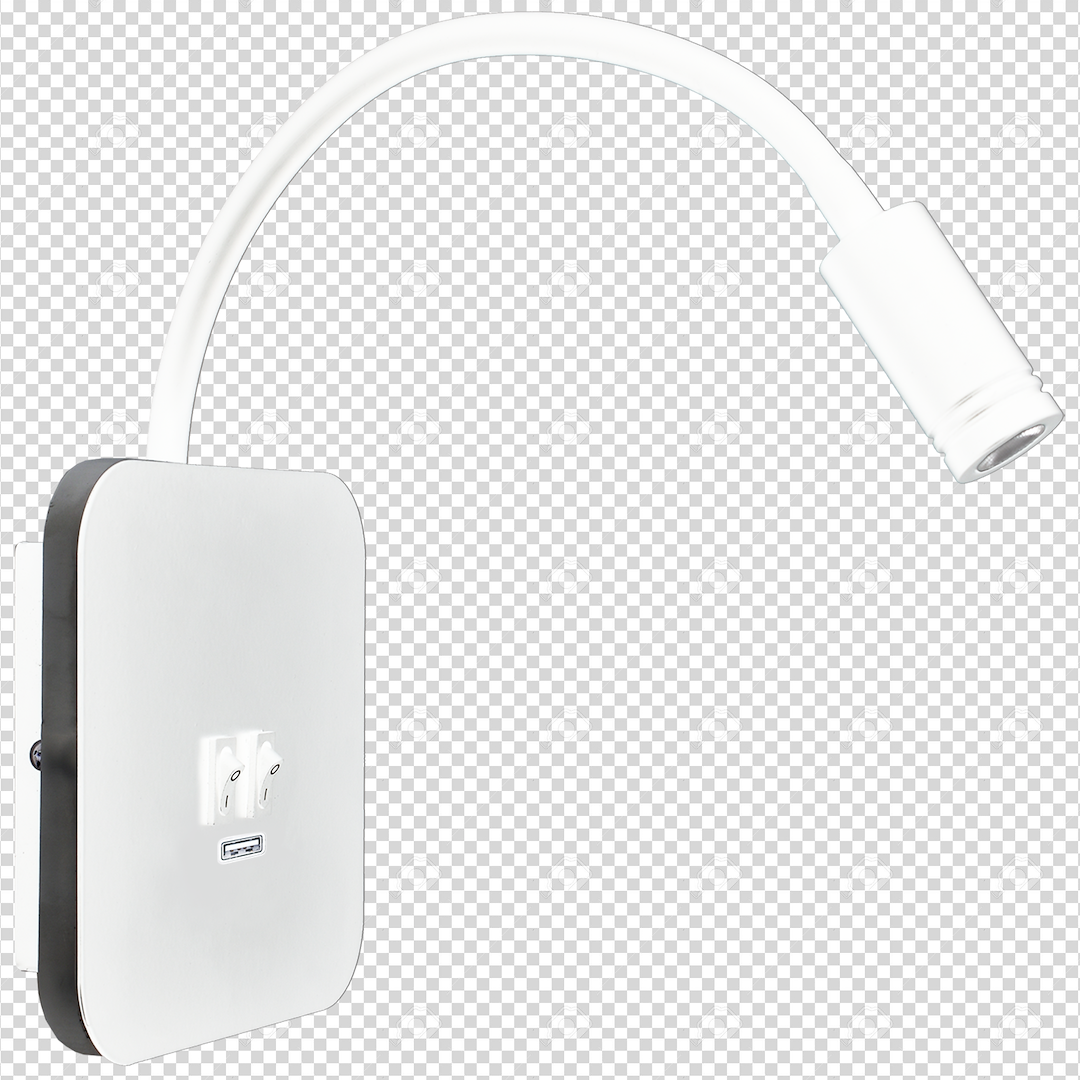Aplica LED Base White Premium Reglabil cu Port USB 14 x 14 CM