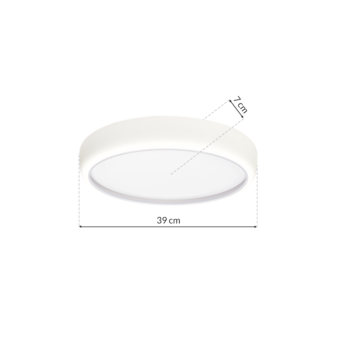 Plafonieră LED Gea Rotunda White Ø39CM Echivalent 250W Telecomanda