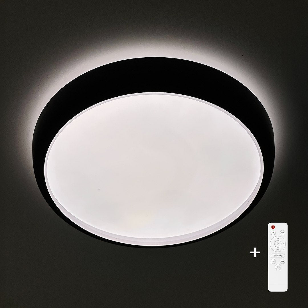 Plafonieră LED Gea Rotunda Black Ø39CM Echivalent 250W Telecomanda