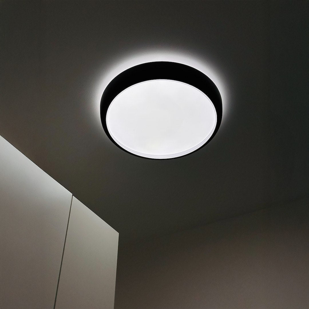 Plafonieră LED Gea Rotunda Black Ø39CM Echivalent 250W Telecomanda