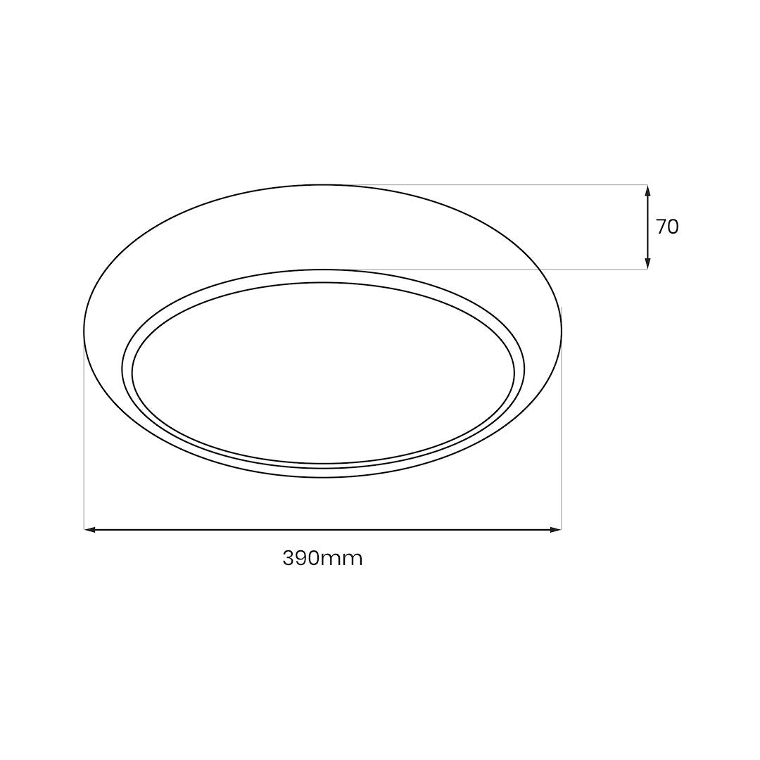 Plafonieră LED Gea Rotunda Black Ø39CM Echivalent 250W Telecomanda