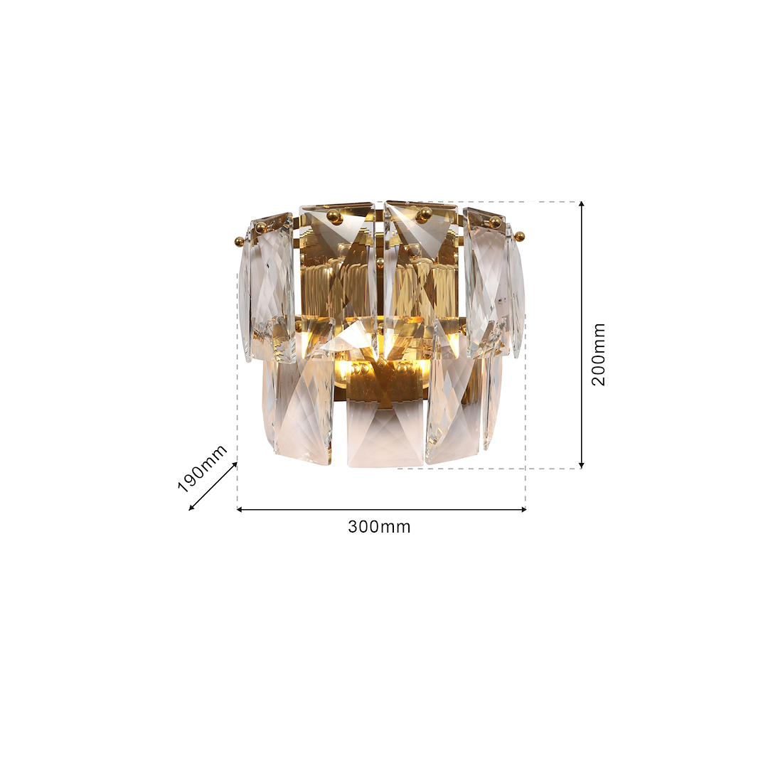 Aplica Cristal CHELSEA Gold Premium 2xE14