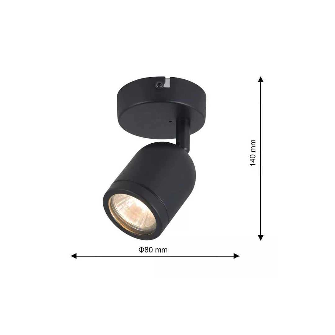 Aplica Porter Black Premium cu Spot Reglabil IP44