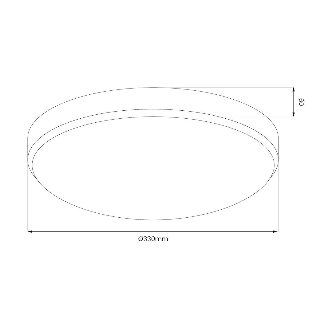 Plafonieră Maya Rotunda Black Ø33CM Echivalent 150W IP44