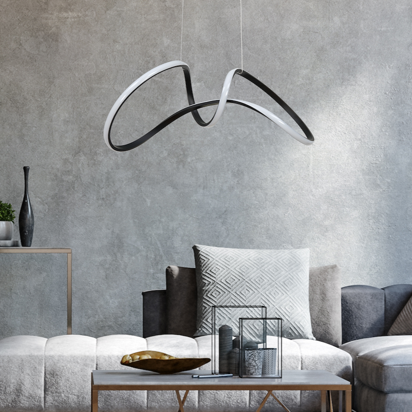 Lustra LED Suspendata Tesoro Black Premium Echivalent 250W