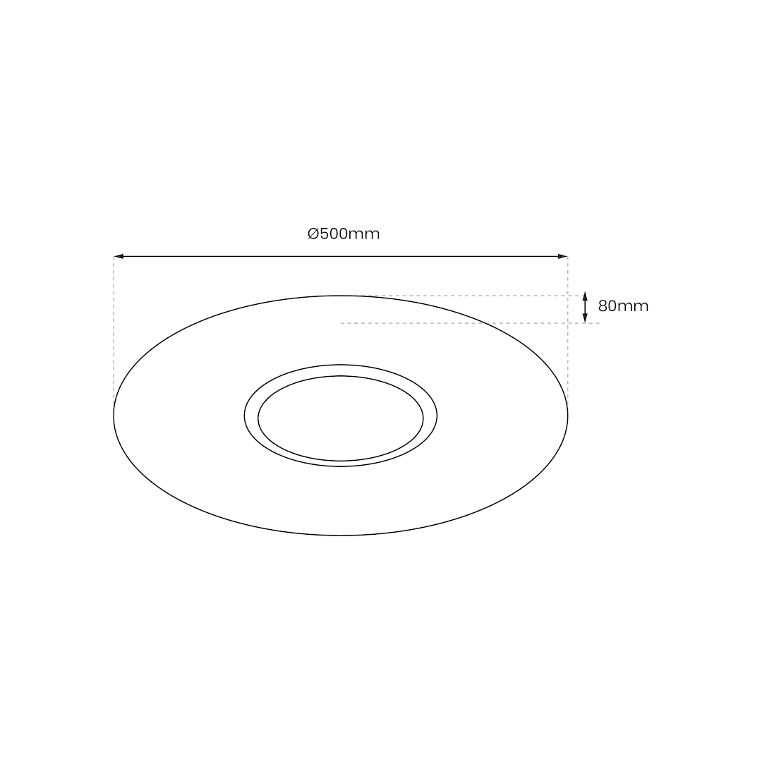 Plafonieră LED Sparky Rotunda White & Silver 50x50CM Echivalent 550W