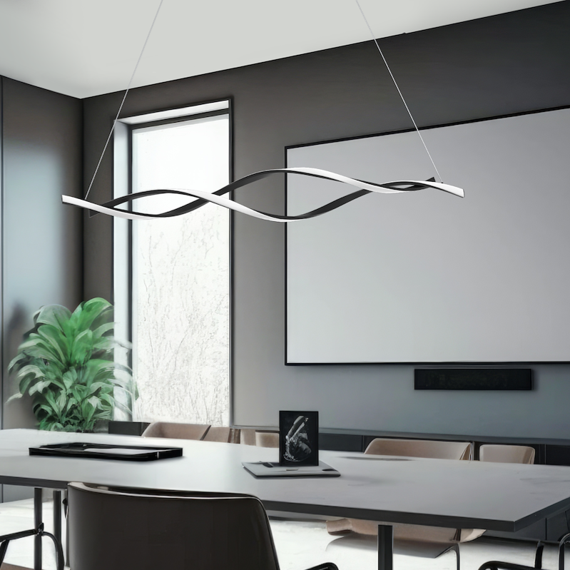 Lustra LED Suspendata Grant Black Premium Echivalent 200W