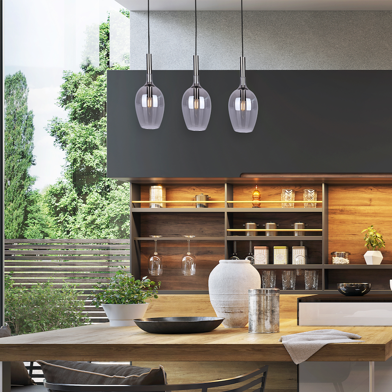 Lustra Suspendata Lugano Black & Silver Premium 3xE14