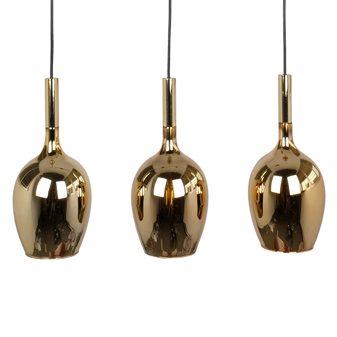 Lustra Suspendata Lugano Black & Gold Premium 3xE14