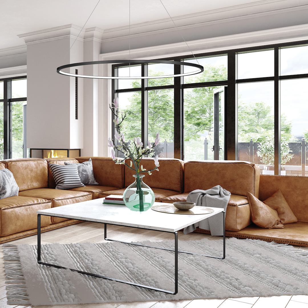 Lustra LED Suspendata Saturno Black Premium Echivalent 300W IP44