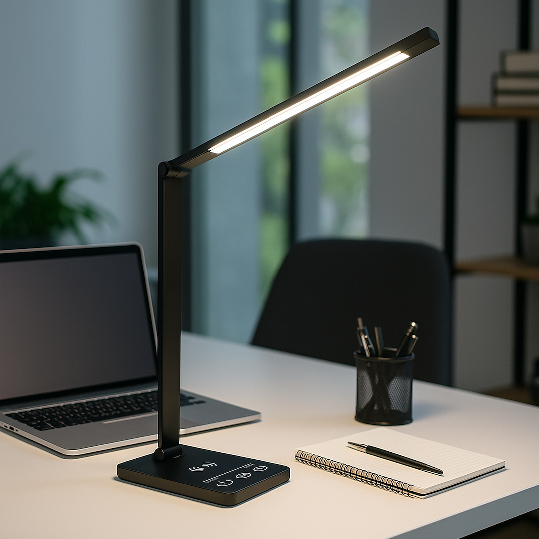 Lampa LED Birou Vario Black Premium cu Incarcare Wireless