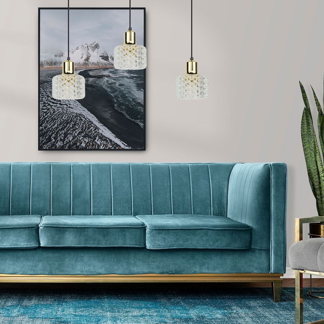 Lustra Suspendata Lumi Black & Gold Premium 3xG9