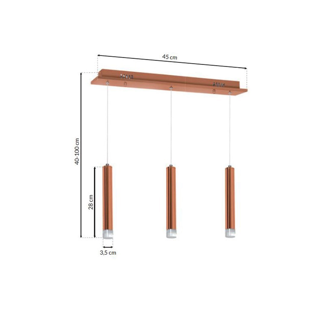 Lustra LED Suspendata Copper Premium Echivalent 100W