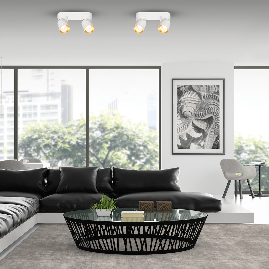 Lustra Andy White & Gold Premium cu 2 Spoturi Reglabile