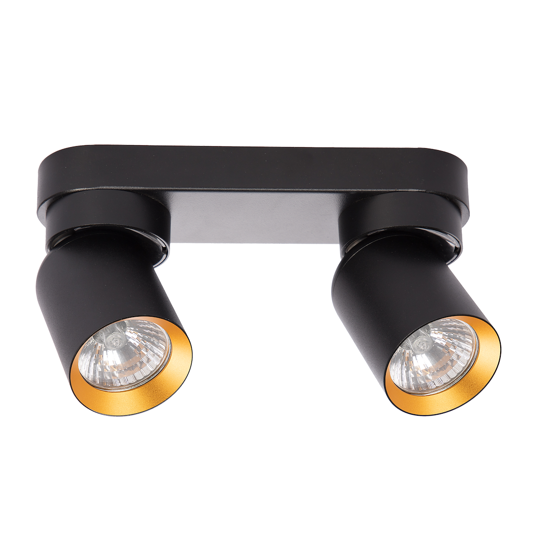 Lustra Andy Black & Gold Premium cu 2 Spoturi Reglabile