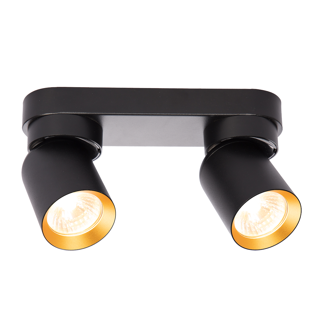 Lustra Andy Black & Gold Premium cu 2 Spoturi Reglabile