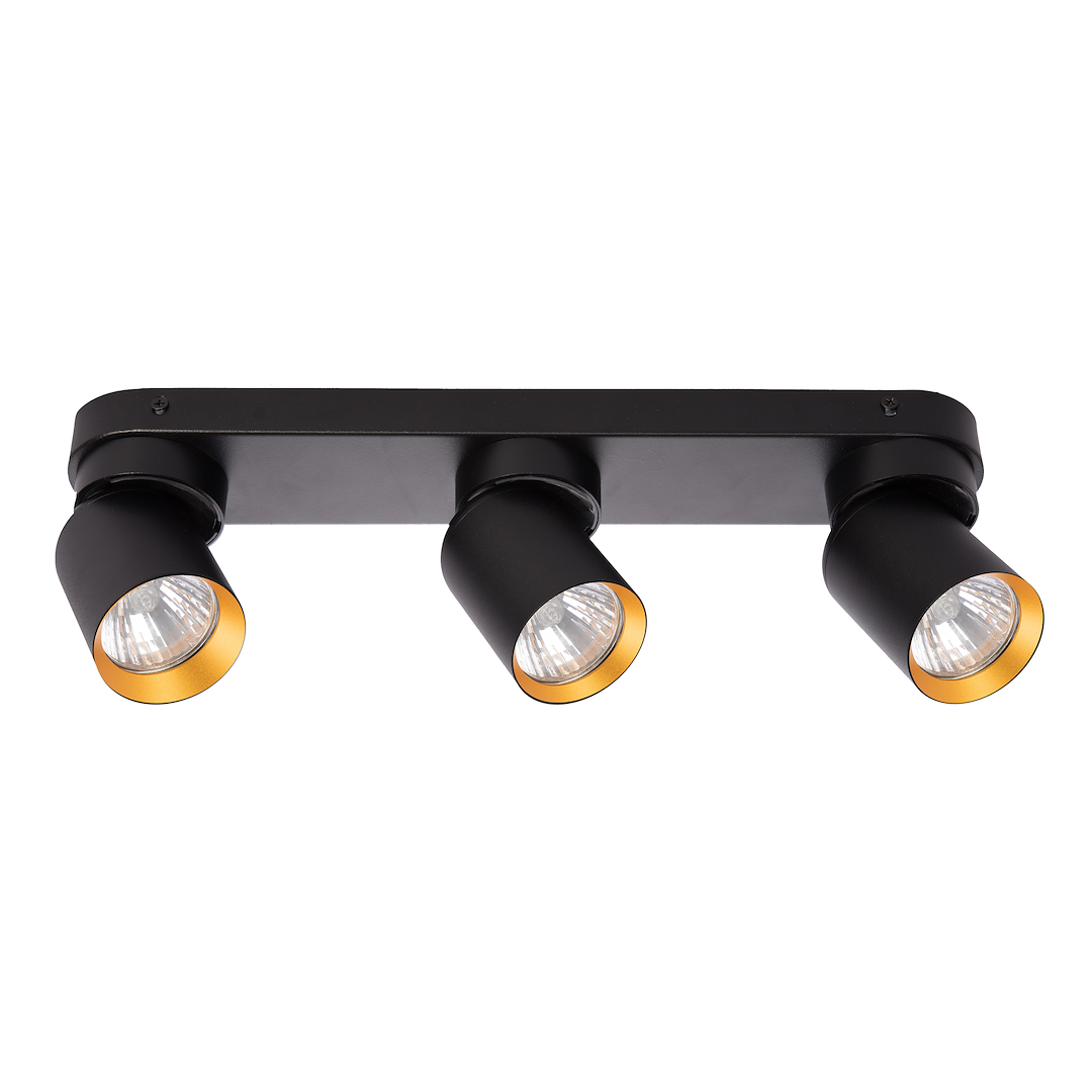 Lustra Andy Black & Gold Premium cu 3 Spoturi Reglabile