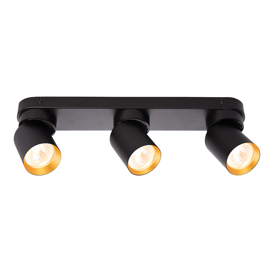 Lustra Andy Black & Gold Premium cu 3 Spoturi Reglabile
