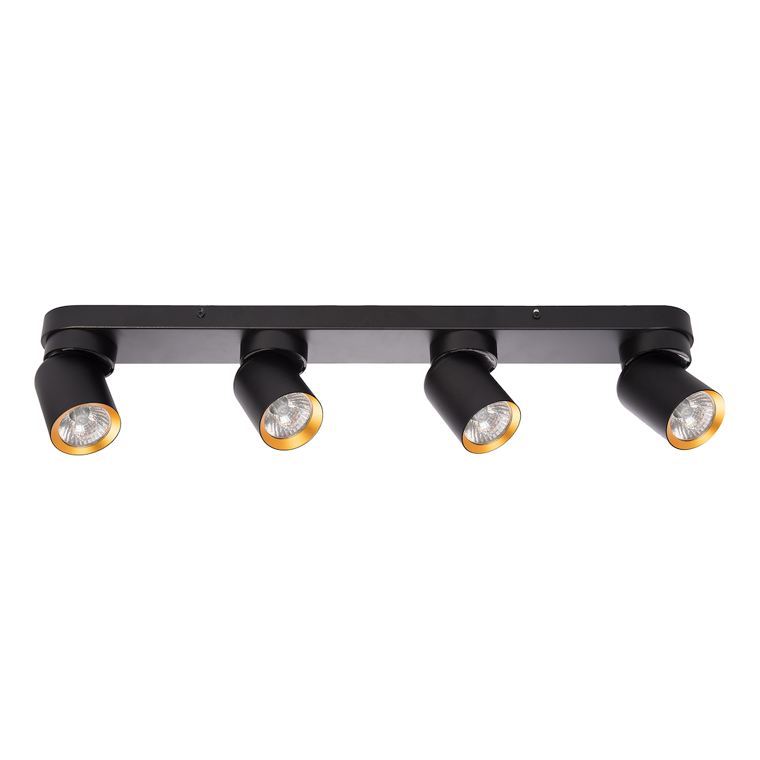 Lustra Andy Black & Gold Premium cu 4 Spoturi Reglabile