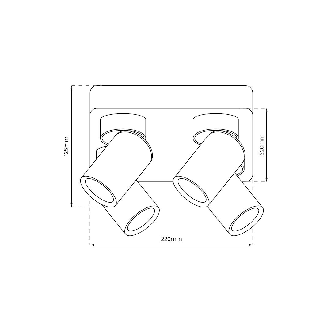 Lustra Andy Premium Black & Gold cu 4 Spoturi Reglabile