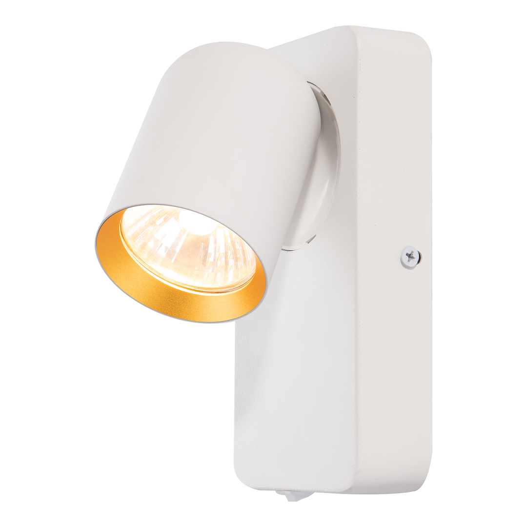 Aplica Andy White & Gold Premium cu Spot Reglabil 1xGU10