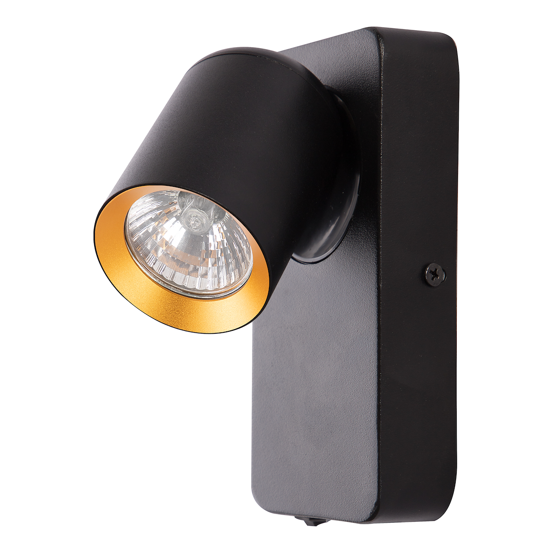 Aplica Andy Black & Gold Premium cu Spot Reglabil 1xGU10