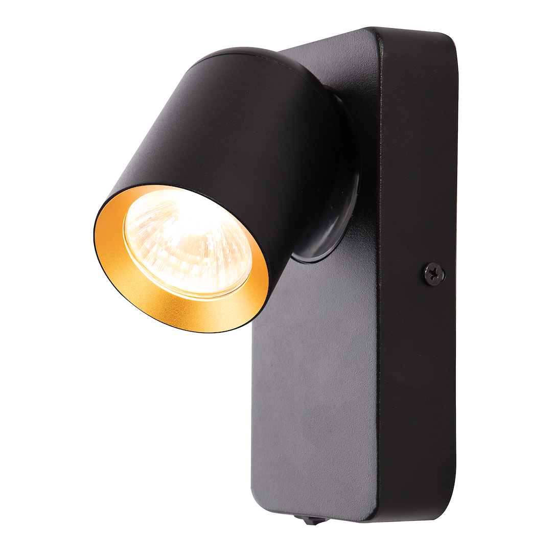 Aplica Andy Black & Gold Premium cu Spot Reglabil 1xGU10
