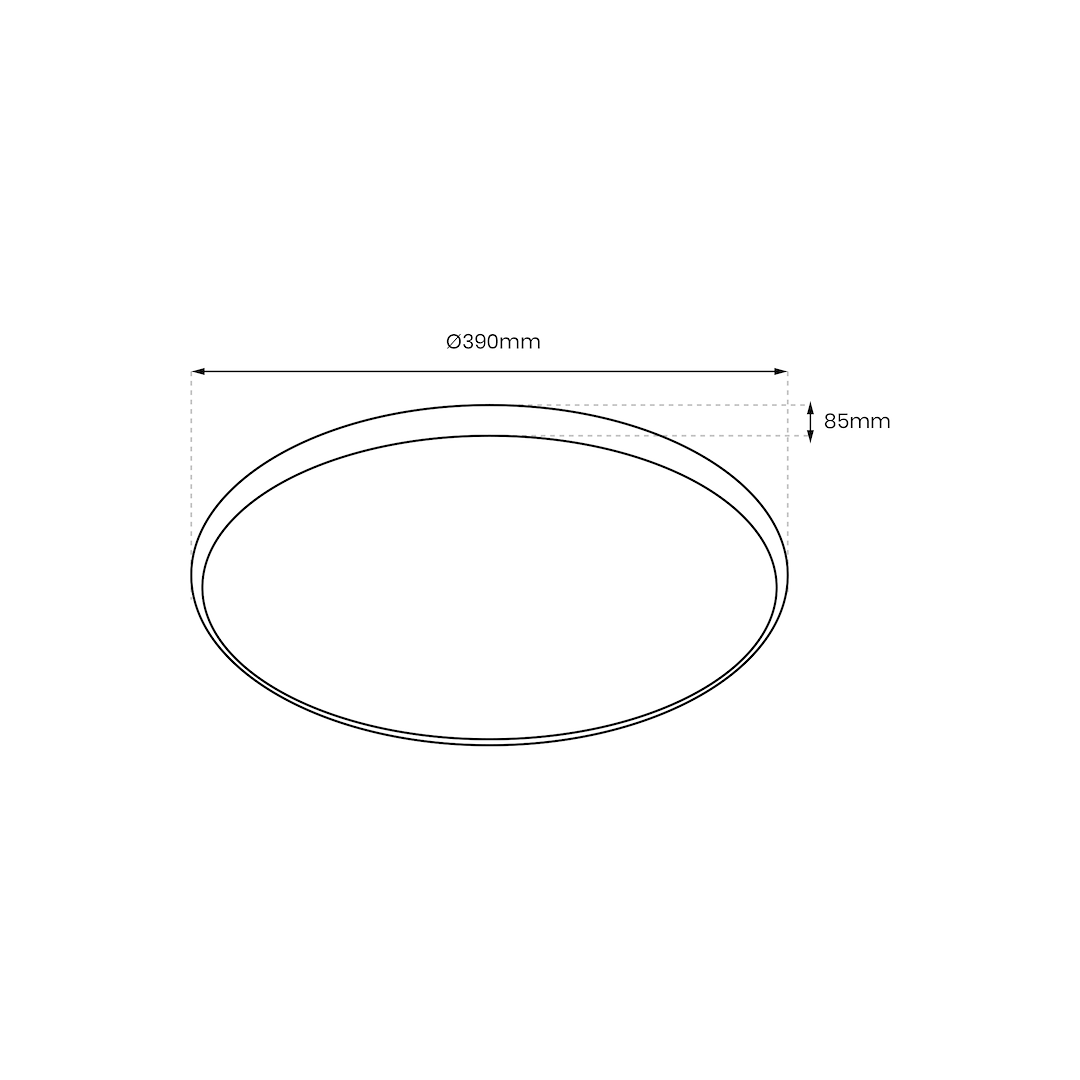 Plafonieră RGB Ringo Rotunda Black Ø39CM Echivalent 350W Telecomanda