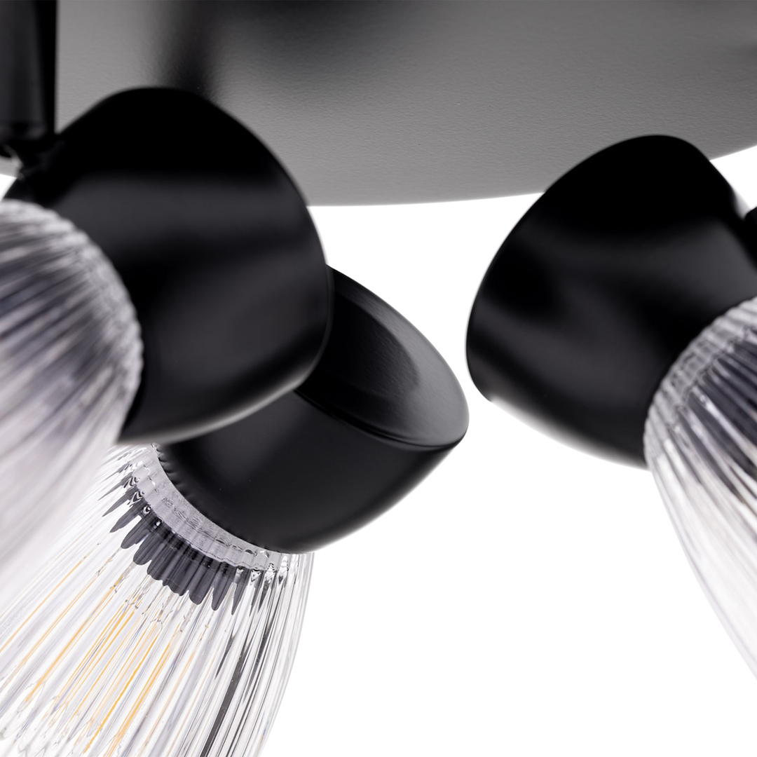 Lustra Best Round Premium Black cu 3 Spoturi Reglabile