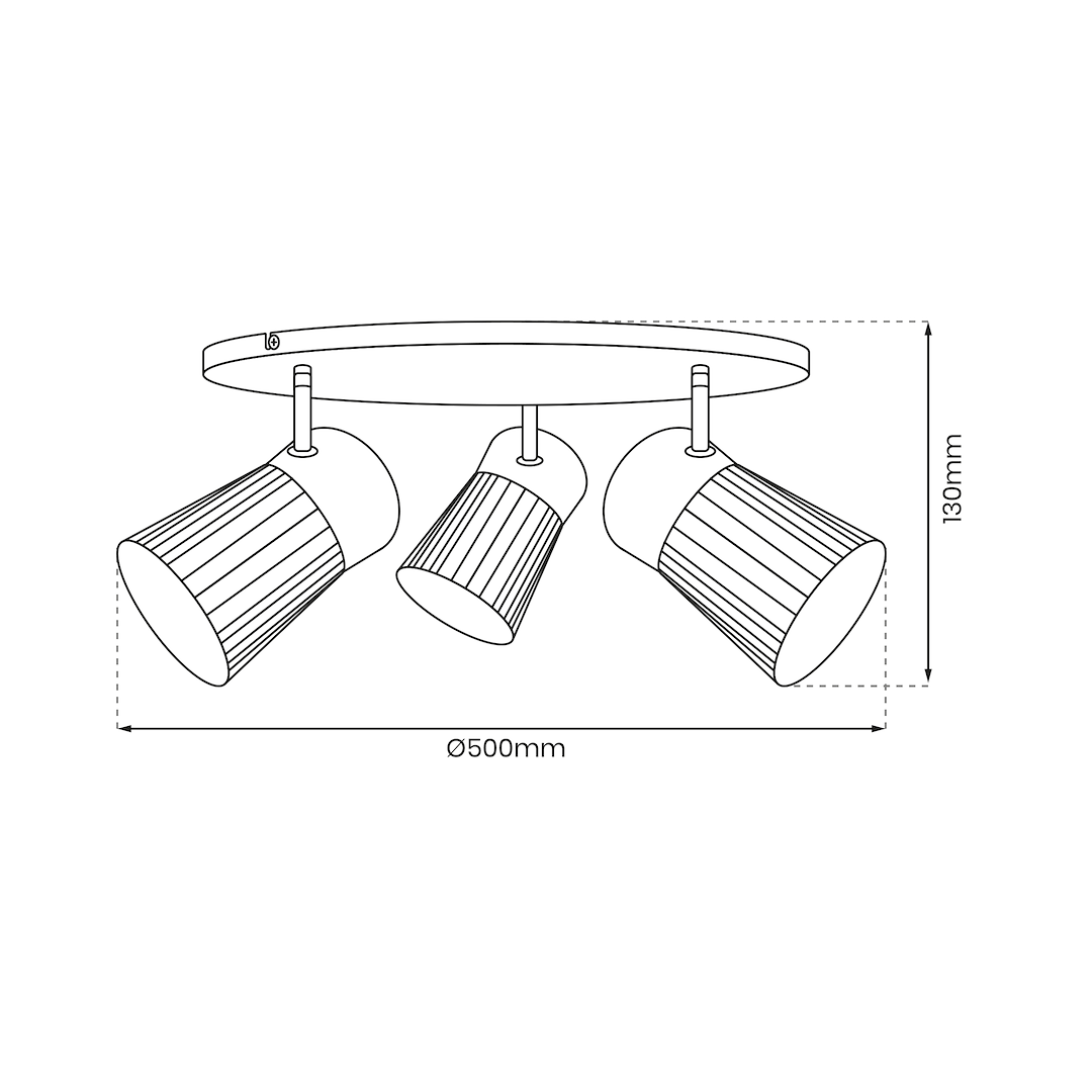 Lustra Best Round Premium Gold cu 3 Spoturi Reglabile