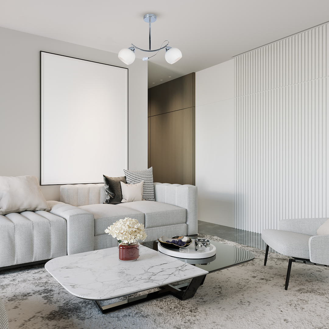 Lustra Connor Abajur Alb 2xE27 Silver