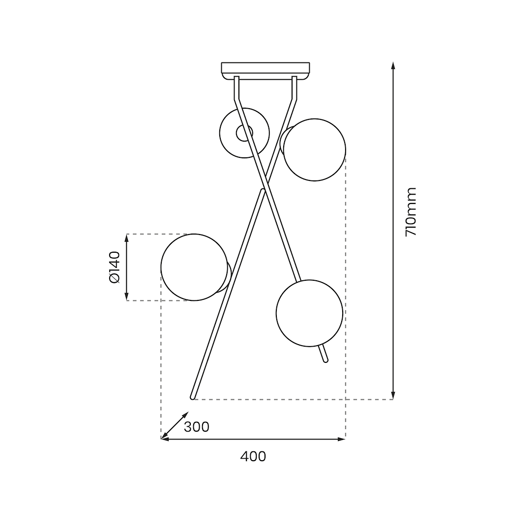 Lustra Inter Black Premium 4xE14