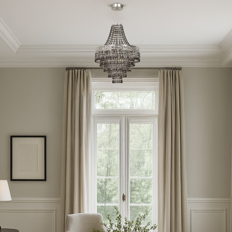 Candelabru Cristal Coral Black Premium ⌀36CM