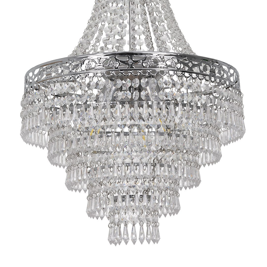 Candelabru Cristal Coral Silver Premium ⌀36CM