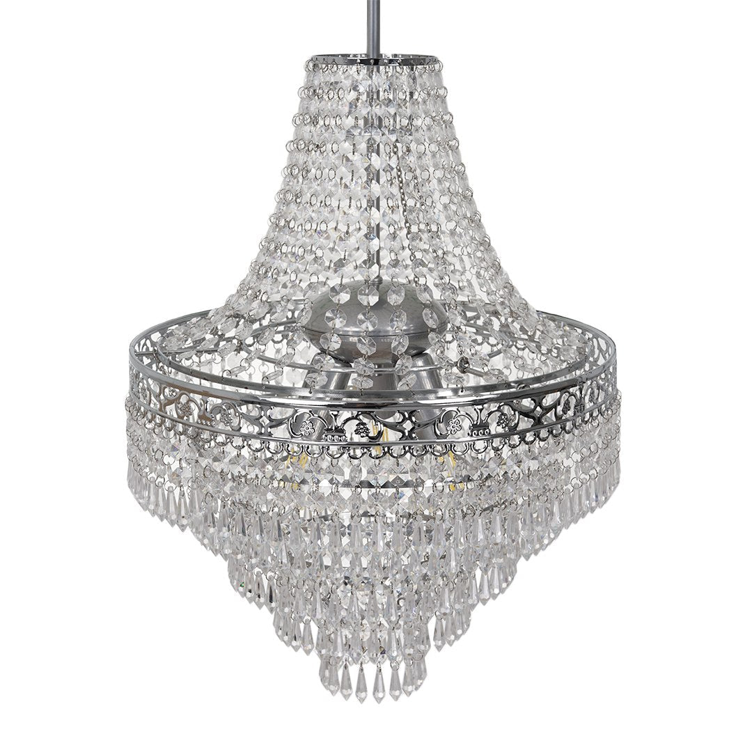 Candelabru Cristal Coral Silver Premium ⌀36CM