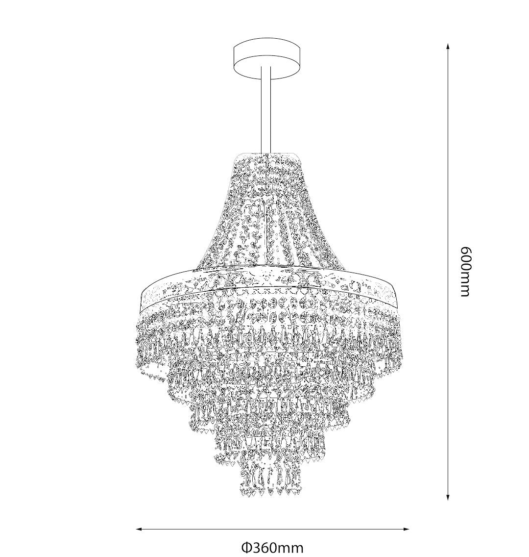 Candelabru Cristal Coral Silver Premium ⌀36CM