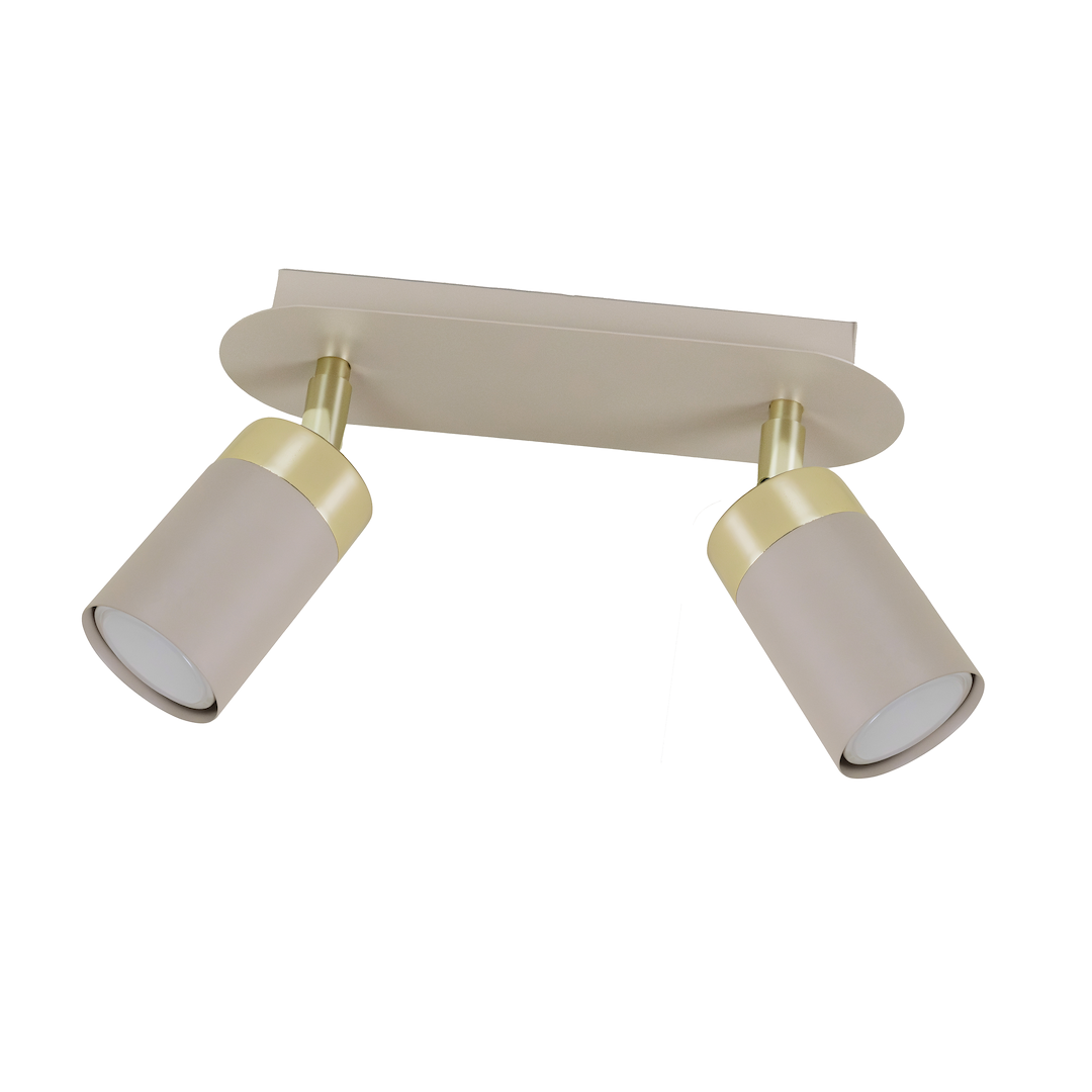 Lustra Joker Premium Beige & Gold cu 2 Spoturi Reglabile