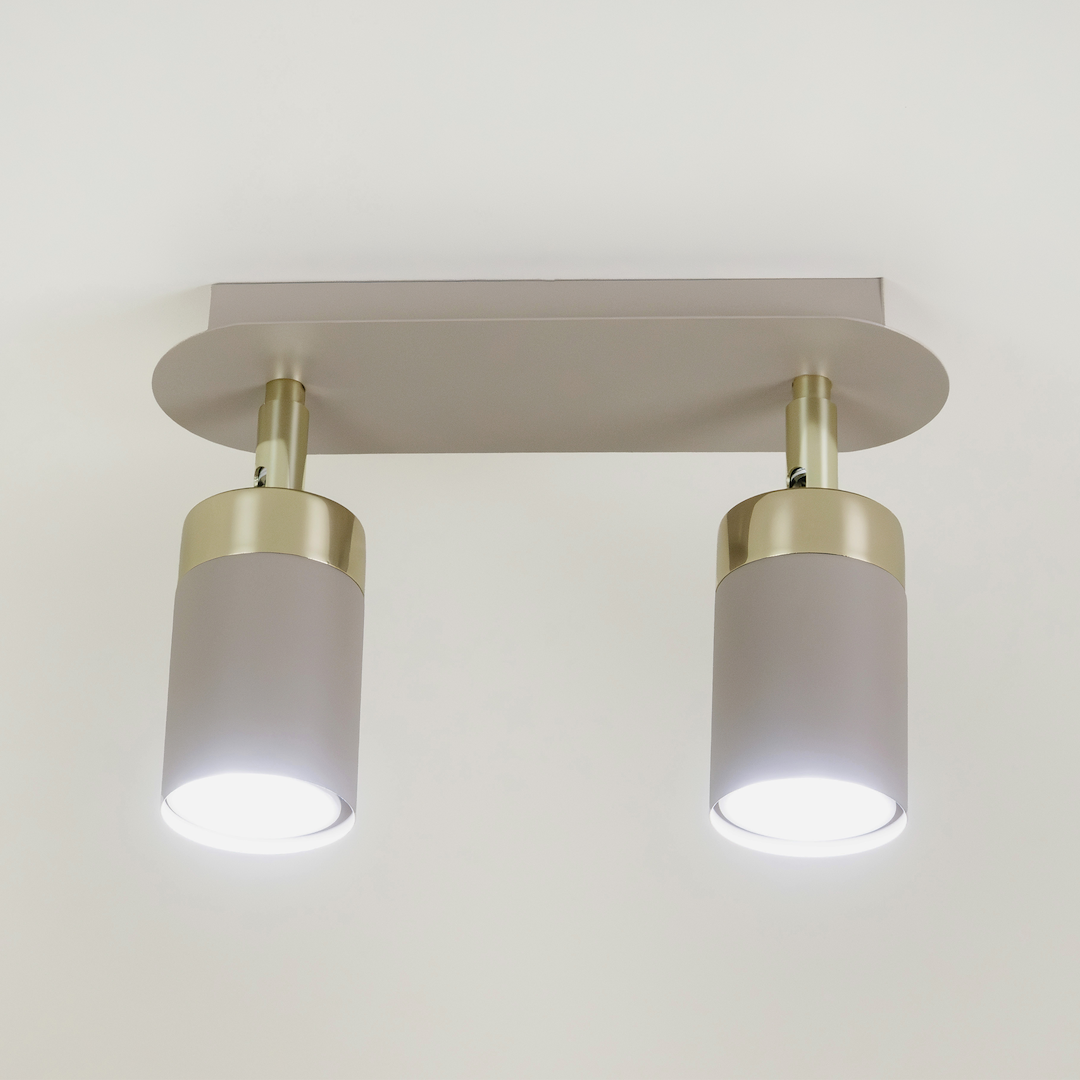 Lustra Joker Premium Beige & Gold cu 2 Spoturi Reglabile