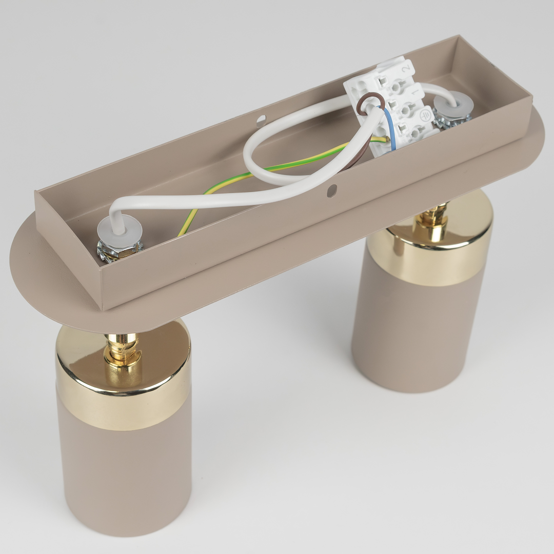 Lustra Joker Premium Beige & Gold cu 2 Spoturi Reglabile