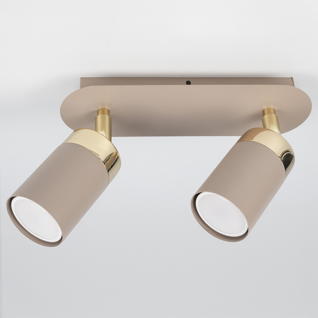Lustra Joker Premium Beige & Gold cu 2 Spoturi Reglabile
