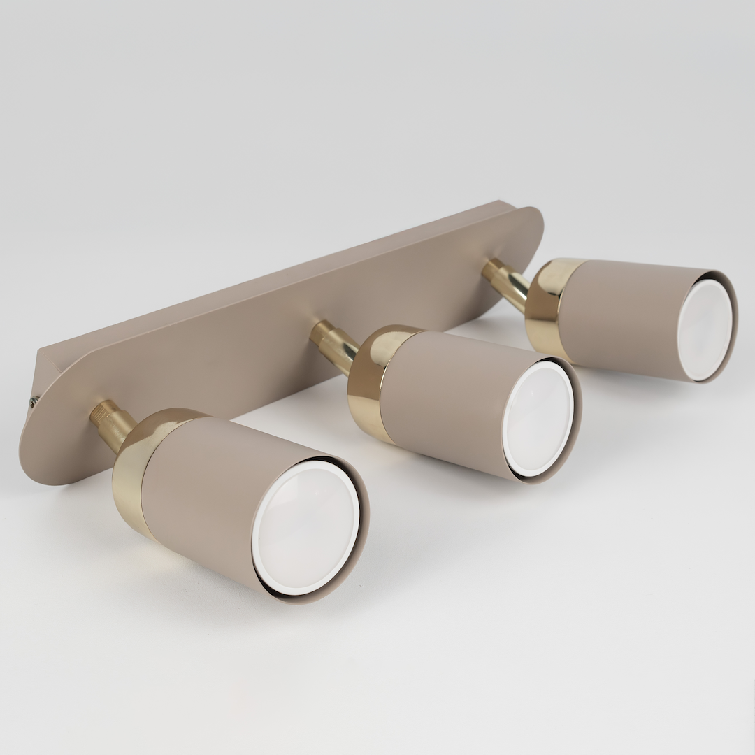Lustra Joker Premium Beige & Gold cu 3 Spoturi Reglabile